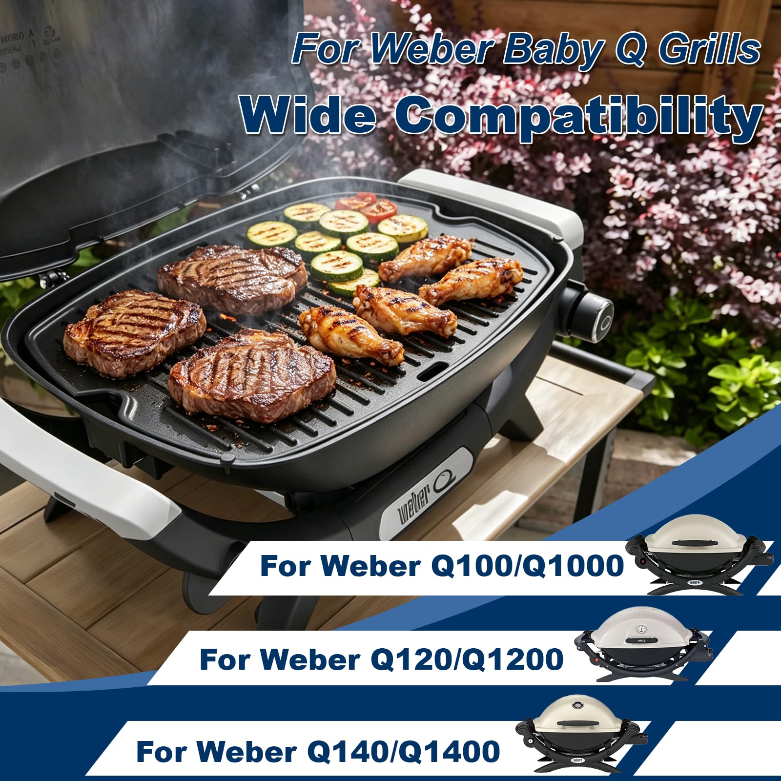 Amazon.com: 7582 Cooking Griddle for Weber Q100 Q1200 Q1400 Q120
